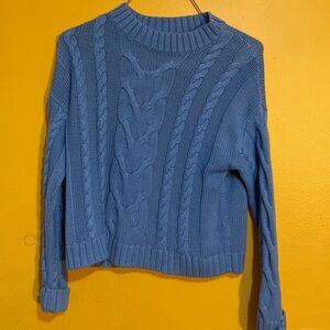 Zara Blue Cable Knit Sweater Girls Size 8